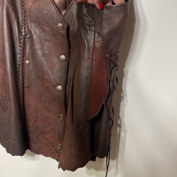 Tribe America Leather Vest in Antique Tan Color - Picture 9 of 15